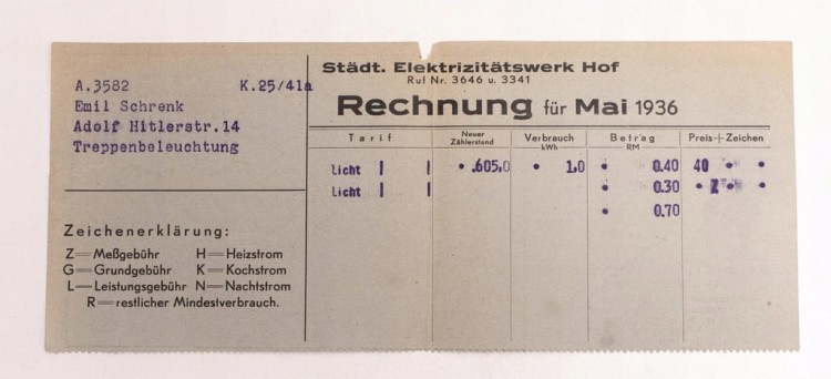 STARY NIEMIECKI RACHUNEK ELEKTRIZITATSWERK 1936