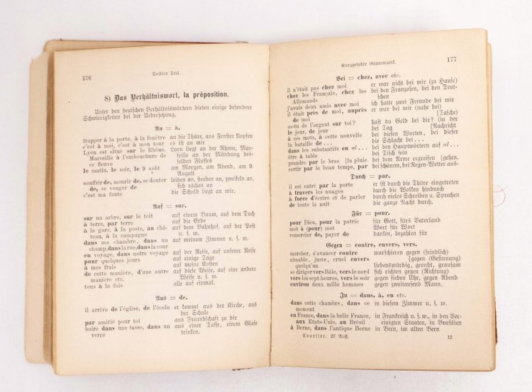 STARA KSIĄŻKA ROZMÓWKI FRANCUSKO - NIEMIECKIE 1900