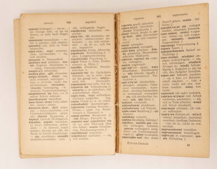 STARA KSIĄŻKA SŁOWNIK NIEMIECKO - POLSKI 1939