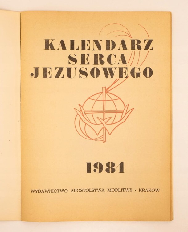 STARA KSIĄŻKA KALENDARZ SERCA JEZUSOWEGO 1984