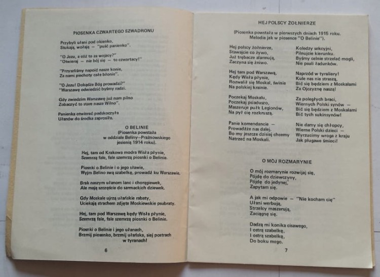 STARA KSIĄŻKA PIOSENKI JAZDY POLSKIEJ 1914 - 1921