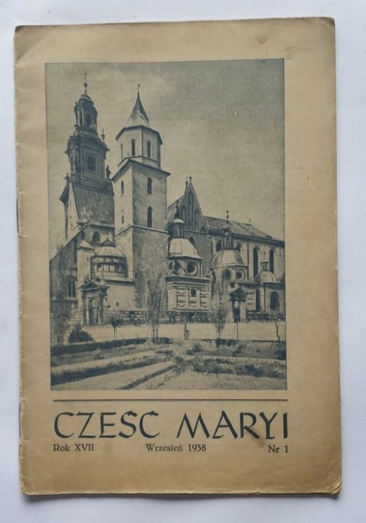 STARY MIESIĘCZNIK CZEŚĆ MARYI WRZESIEŃ 1938 NR 1