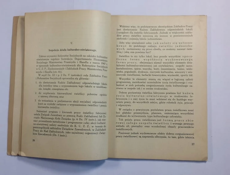 STARA KSIĄŻKA INSPEKCJA W ZAKŁADACH PRACY 1948