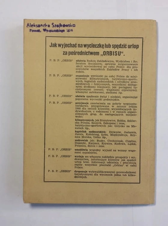 STARA KSIĄŻKA INSPEKCJA W ZAKŁADACH PRACY 1948