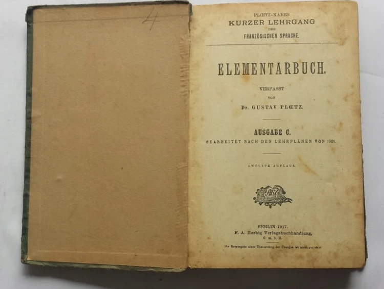 STARA KSIĄŻKA FRANZOSISCHES ELEMENTARBUCH 1917