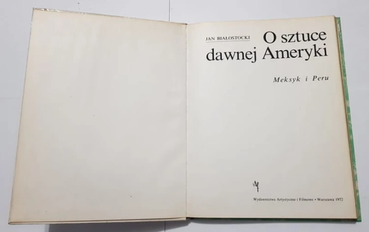 STARA KSIĄŻKA O SZTUCE DAWNEJ AMERYKI 1972