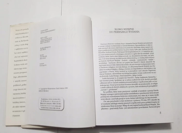 STARA KSIĄŻKA KAROL WOJTYŁA POEZJE I DRAMATY 1999