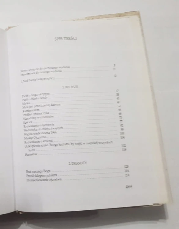 STARA KSIĄŻKA KAROL WOJTYŁA POEZJE I DRAMATY 1999