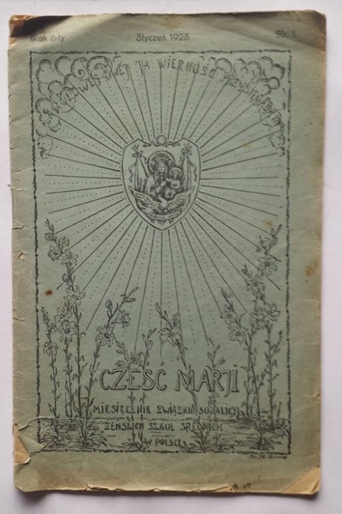 STARY MIESIĘCZNIK CZEŚĆ MARYI STYCZEŃ 1928 NR 1