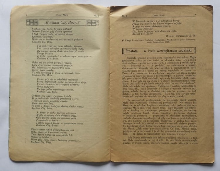 STARY MIESIĘCZNIK CZEŚĆ MARYI STYCZEŃ 1928 NR 1
