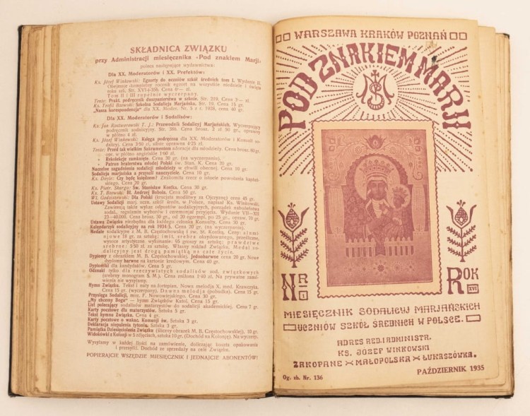 ZBIÓR MIESIĘCZNIKA POD ZNAKIEM MARJI 1934-1936