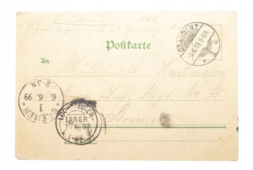 GRUDZIĄDZ - KOSZARY WOJSKOWE 1899