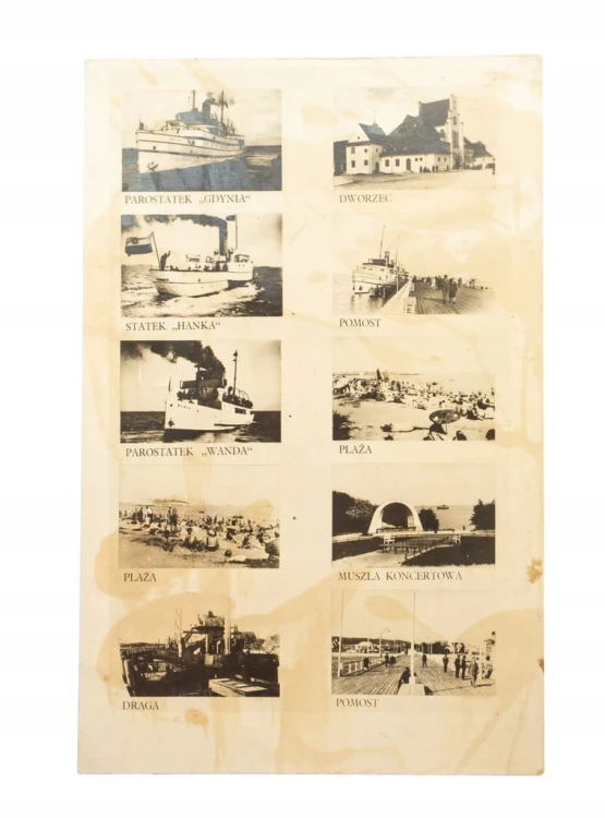 GDYNIA - STATEK, DWORZEC, POMOST, MUSZLA 1930