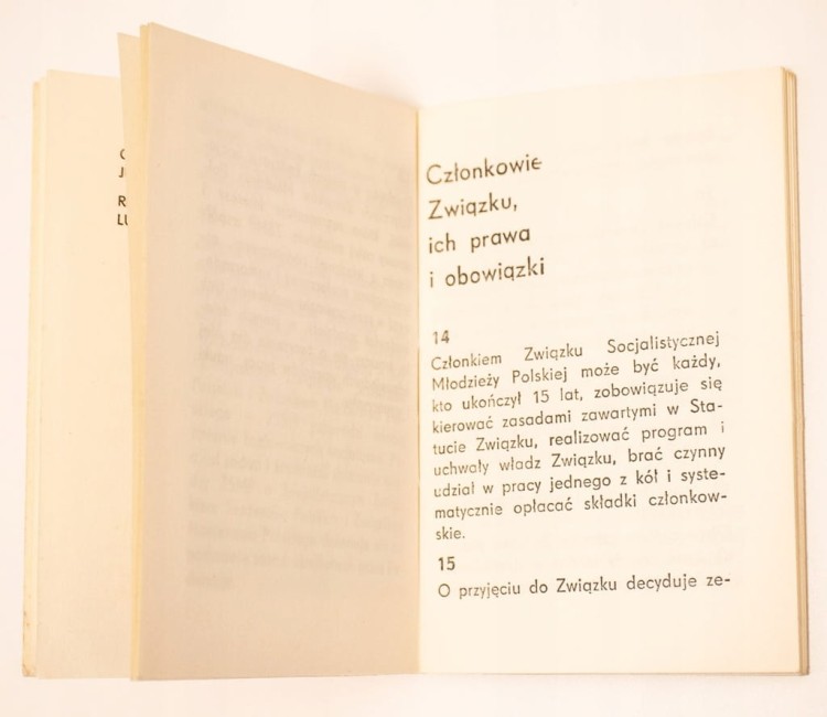 KSIĄŻKA STATUT ZSMP WARSZAWA 1977
