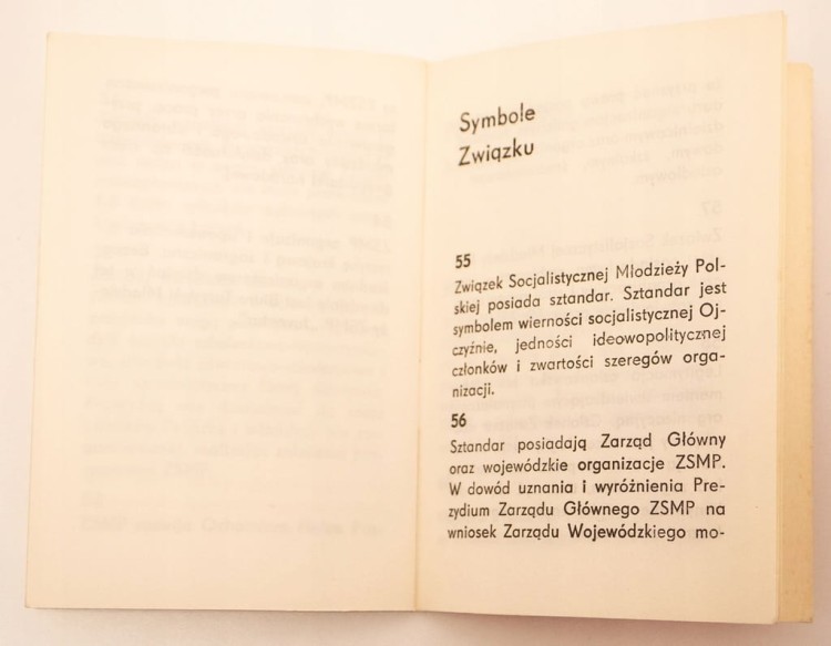 KSIĄŻKA STATUT ZSMP WARSZAWA 1977