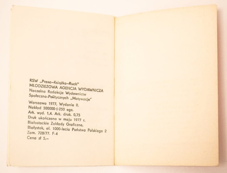 KSIĄŻKA STATUT ZSMP WARSZAWA 1977