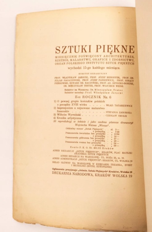 STARY MIESIĘCZNIK SZTUKI PIĘKNE MARZEC 1926