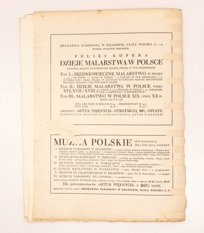STARY MIESIĘCZNIK SZTUKI PIĘKNE MARZEC 1926