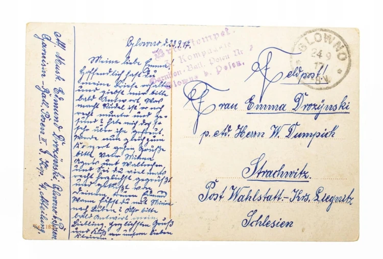 POZNAŃ -GŁÓWNA, RYNEK, ZMIANA WARTY, FELDPOST 1917