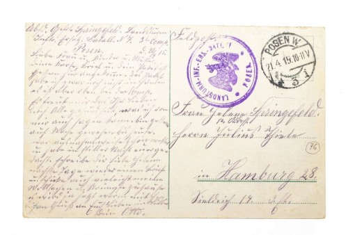 POZNAŃ - OGRÓD BOTANICZNY, FELDPOST 1915
