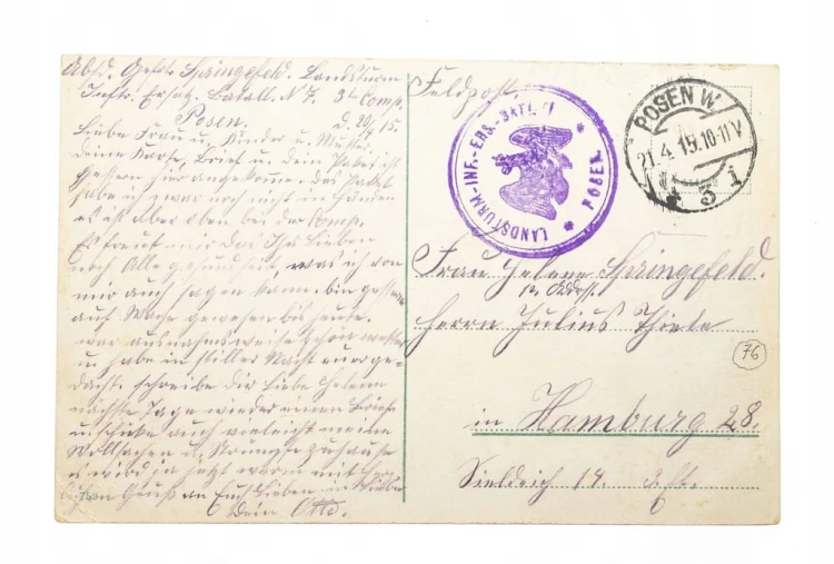 POZNAŃ - OGRÓD BOTANICZNY, FELDPOST 1915