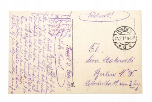 POZNAŃ - PLAC WOLNOŚCI, TRAMWAJ, FELDPOST 1917