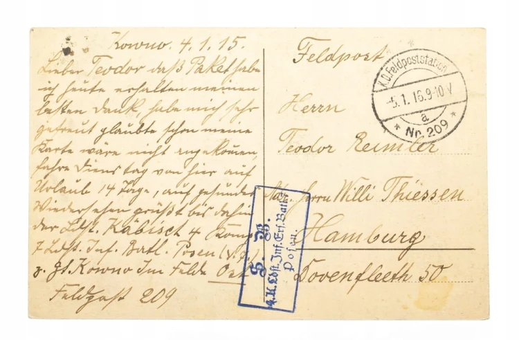 KOWNO - KOŚCIÓŁ ŚW. M. ARCHANIOŁA, FELDPOST 1916