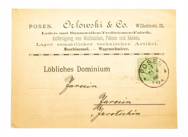 POZNAŃ - ORŁOWSKI & Co, PASKI SKÓRZANE 1888