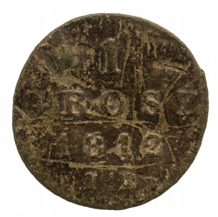 Ks. Warszawskie 1807-15, grosz 1812 I.S., Warszawa