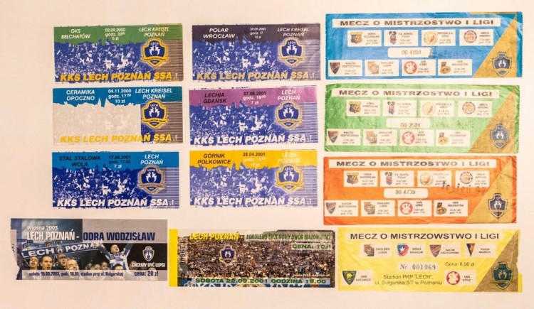 ZESTAW 12 BILETÓW MECZOWYCH KKS LECH P-Ń 1997-2003