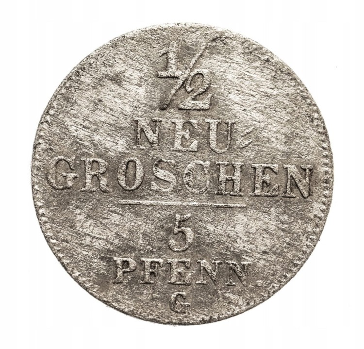 SAKSONIA 1/2 GROSZA 1842 ROK SREBRO st.3