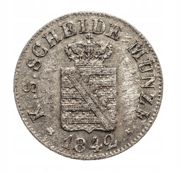 SAKSONIA 1/2 GROSZA 1842 ROK SREBRO st.3