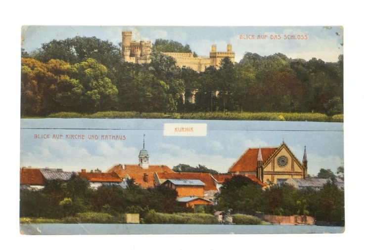 KÓRNIK - PANORAMA, ZAMEK, RATUSZ 1917
