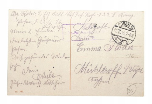 POZNAŃ - OGRÓD BOTANICZNY, SZKOŁA 1916
