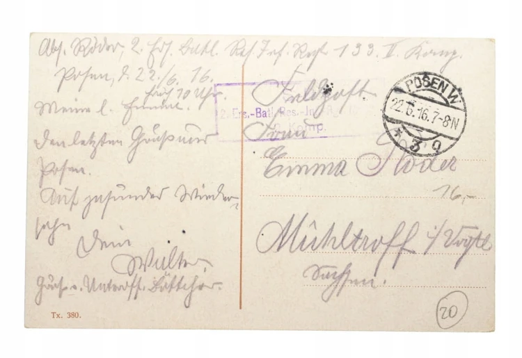 POZNAŃ - OGRÓD BOTANICZNY, SZKOŁA 1916