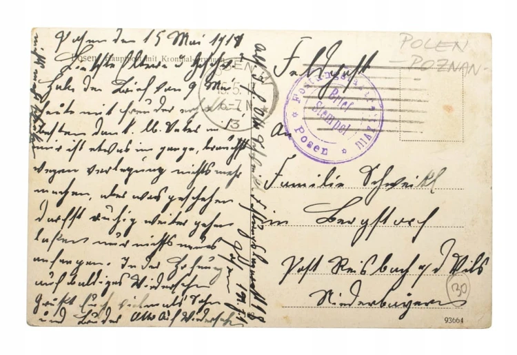 POZNAŃ - POCZTA GŁÓWNA 1917