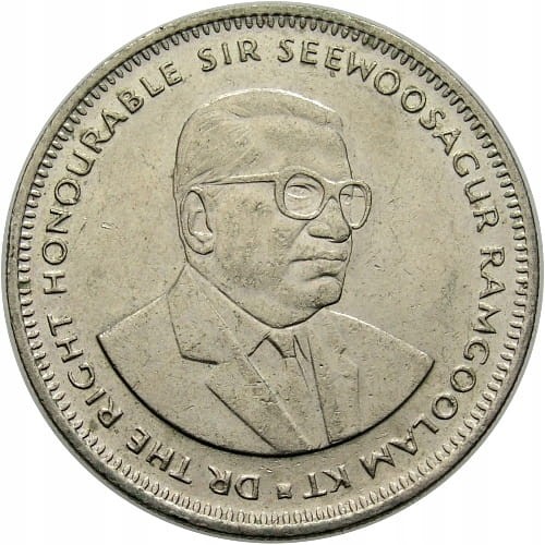 MAURITIUS 1 RUPEE 1987 ROK st.2+