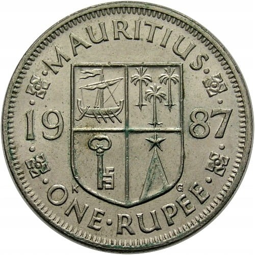 MAURITIUS 1 RUPEE 1987 ROK st.2+