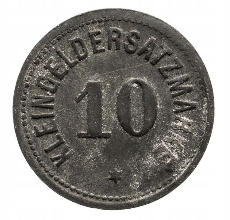 DARMSTADT 10 PF 1917 ROK st.3+ cynk