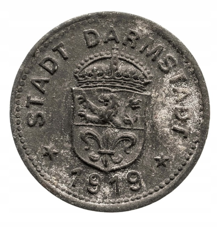 DARMSTADT 10 PF 1917 ROK st.3+ cynk