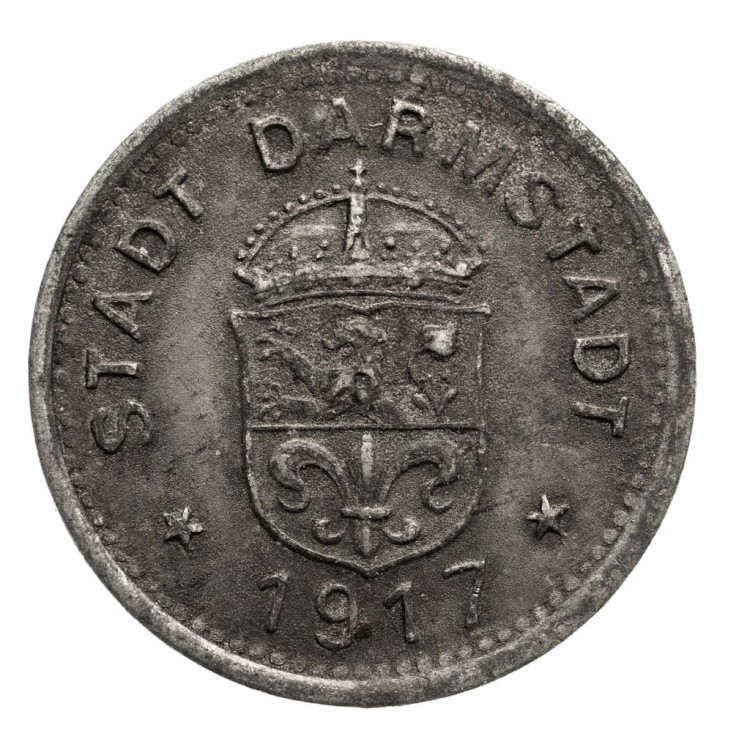 DARMSTADT 10 PF 1917 ROK st.3 cynk