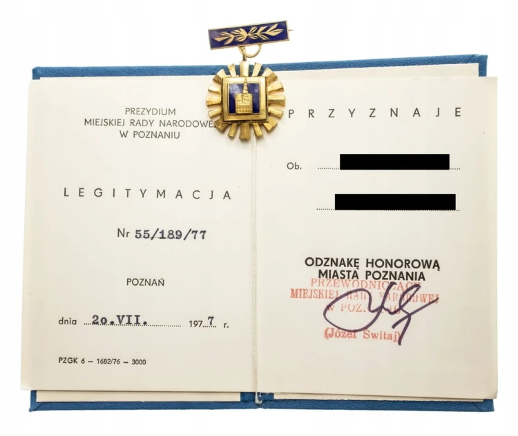 ODZNAKA HONOROWA MIASTA POZNANIA + LEG