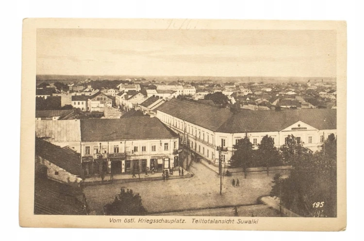 SUWAŁKI - PANORAMA, KAMIENICE, UL. KOŚCIUSZKI 1916