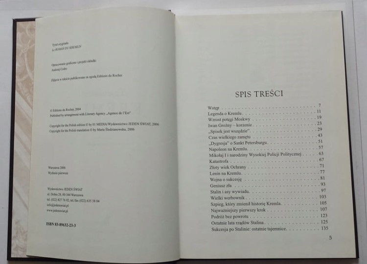 STARA KSIĄŻKA TAJEMNICA KREMLA V. FEDOROWSKI 2005