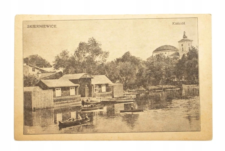 SKIERNIEWICE - KOŚCIÓŁ, ZALEW, ŁÓDKI 1915