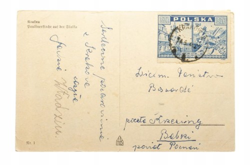 KRAKÓW - BAZYLIKA, KOŚCIÓŁ NA SKAŁCE 1945