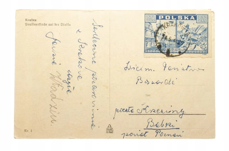 KRAKÓW - BAZYLIKA, KOŚCIÓŁ NA SKAŁCE 1945
