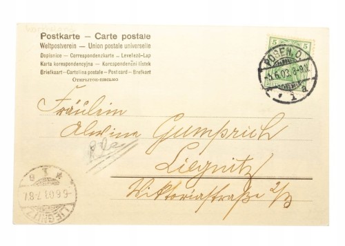 POZNAŃ - ALEJE MARCINKOWSKIEGO, POCZTA 1903