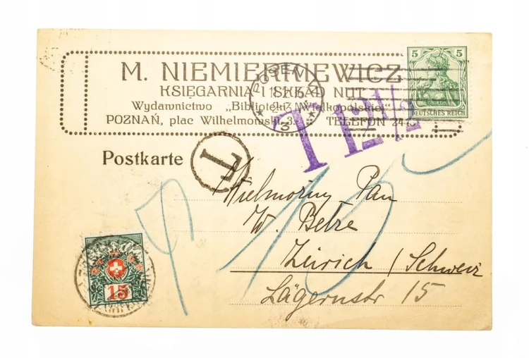 POZNAŃ - NIEMIERKIEWICZ KSIĘGARNIA, SKŁAD NUT 1916