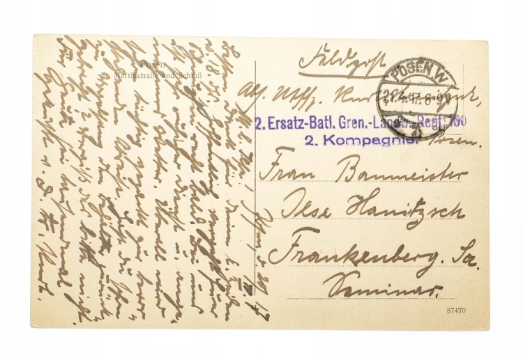 POZNAŃ - ZAMEK CESARSKI, ŚW. MARCIN, FELDPOST 1917